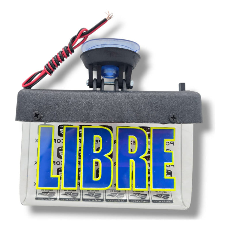 Kit Del Taxista, Letrero, Marimba, Mechudo Y Copete Taxi Azul