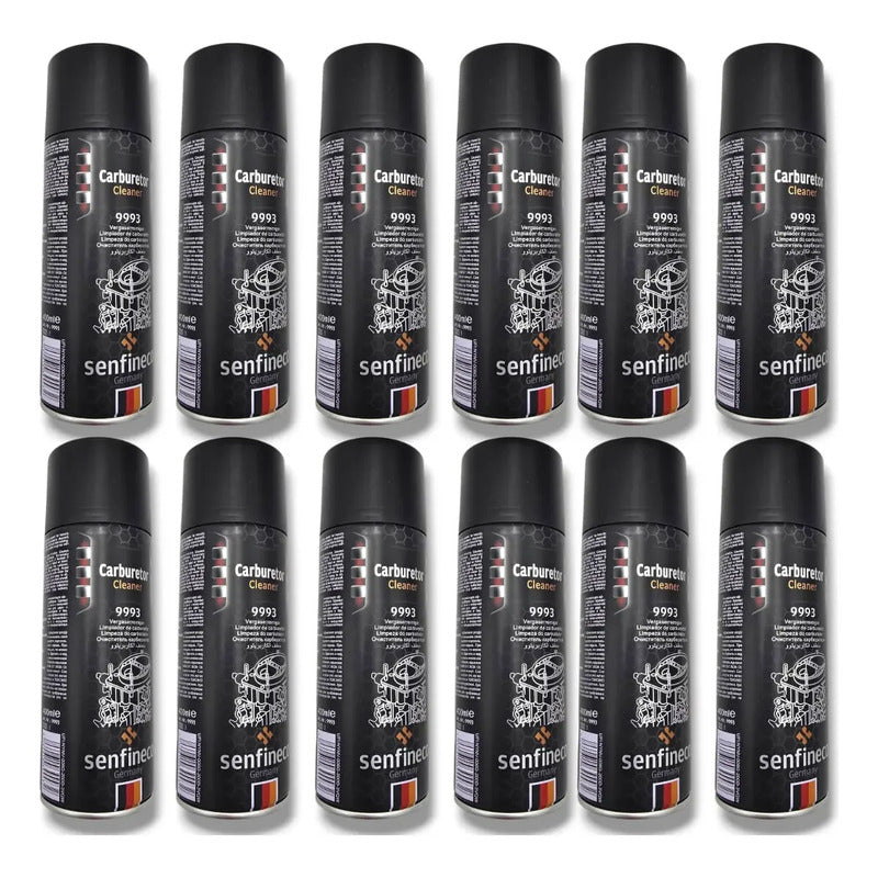 Caja 12pz Carbuclean Carbuklin 400ml Calidad Equipo Negro