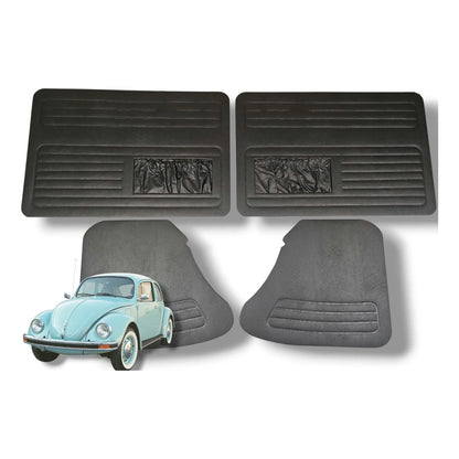 Juego Tapas Puerta Vocho 1600 Con Bolsas Originales Brazil Negro