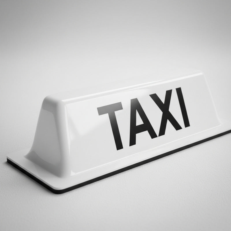 Copete Letrero De Taxi Blanco Con Iman Universal Blanco