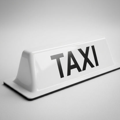 Copete Letrero De Taxi Blanco Con Iman Universal Blanco