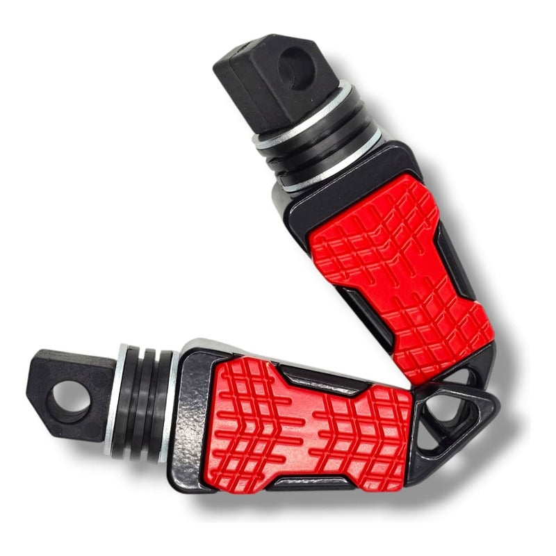 Par Posapies Para Moto Univesal Rojo   Premium