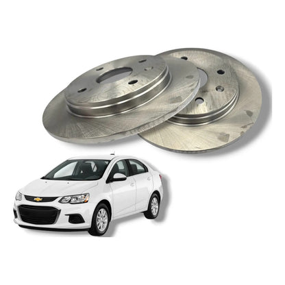 Par 2 Discos De Freno Traseros Chevrolet Aveo Groove 2022-2024
