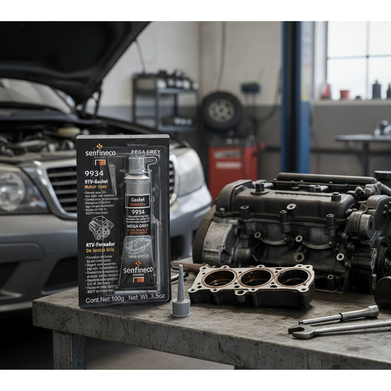 Silicon Automotriz Alta Temperatura Gris 100g Germany Oem