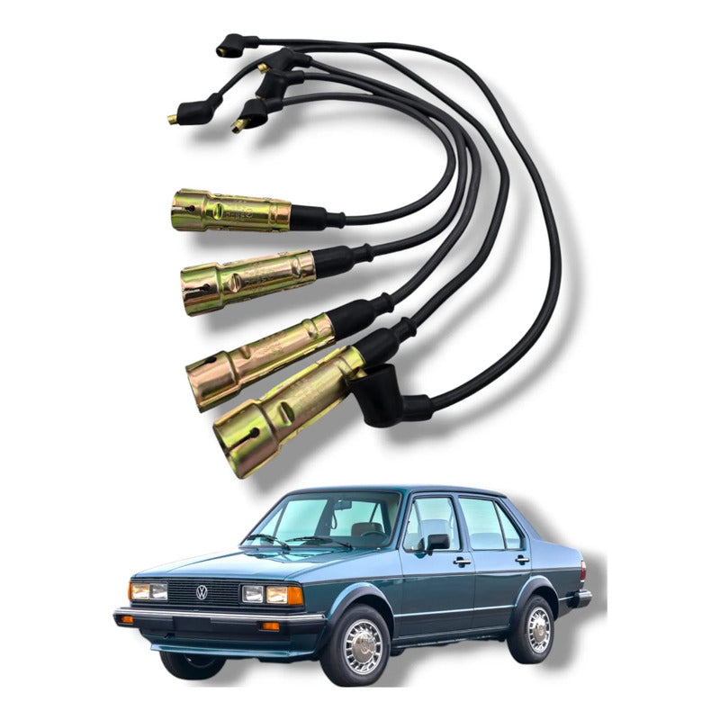 Cables De Bujias Vw Caribe Atlantic Golf Y Jetta A2 Original Negro