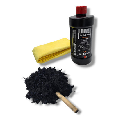Kit Shampoo Automotriz Con Cera Nanotecnologica + Mechudo