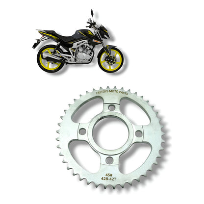Engrane Traccion Final 42t Italika Dt200 Sport Fiera 200 250 Cromado