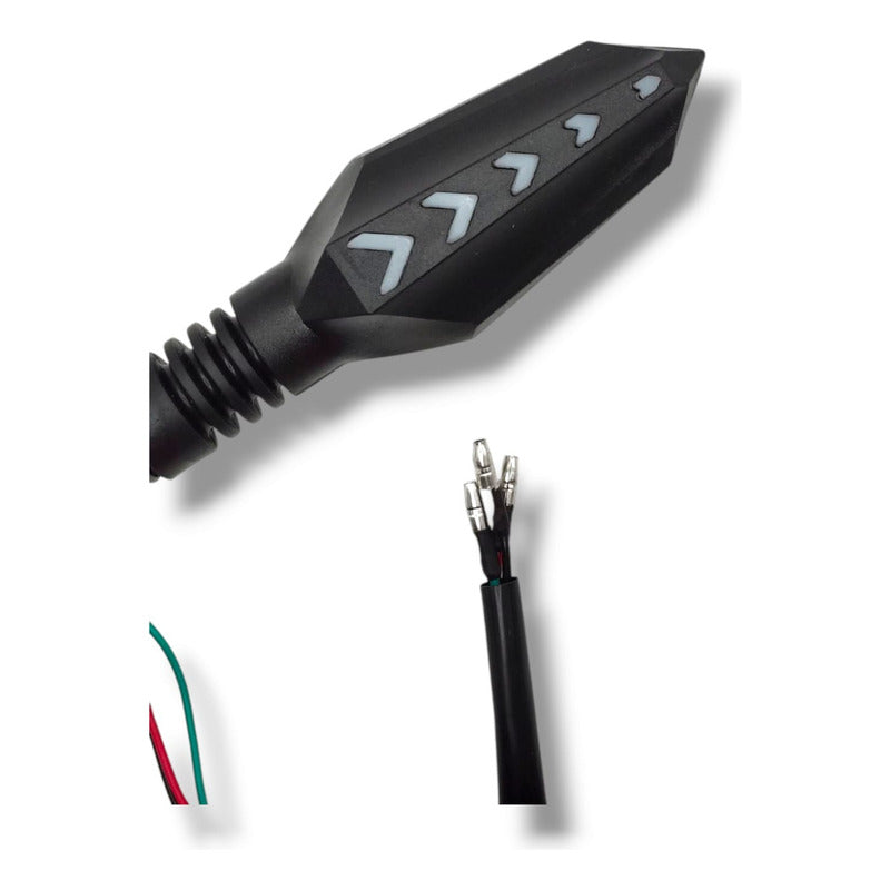 Par Direccionales Led Universales Para Motocicleta Rojo