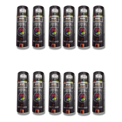 Pack 12 Pzs Pintura Negra Spray Negro Brillante Elite Negro Brillante