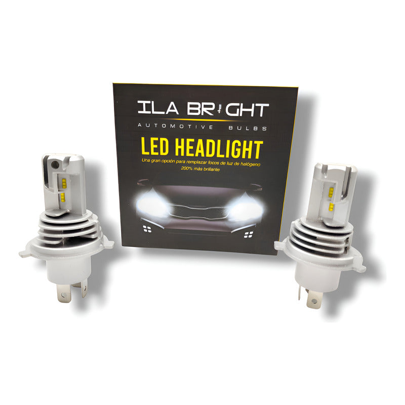 Kit De Focos Led 9012 10-30v 16w 1800lm 6500k H4 Blanco Blanco Frío