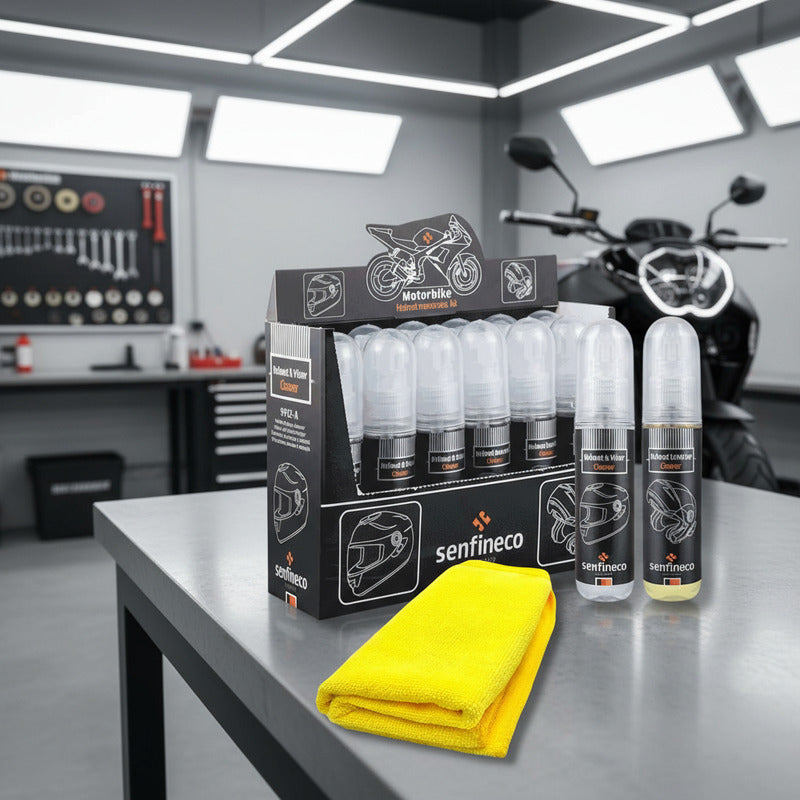 Caja 12pz Limpiador Visera De Casco Interno Y Externo 50ml