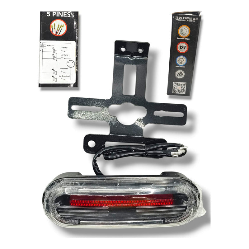 Luz De Freno Stop Led Color Rojo C/soporte 12v Ambos Lados Rojo