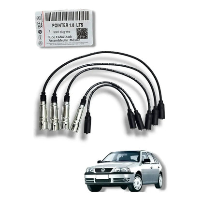 Cables De Bujias Vw Pointer 1998-2004 1.8 Lts Originales Negro