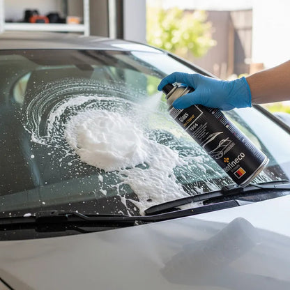 Limpiador En Espuma Quita Manchas De Vidrios De Autos Negro