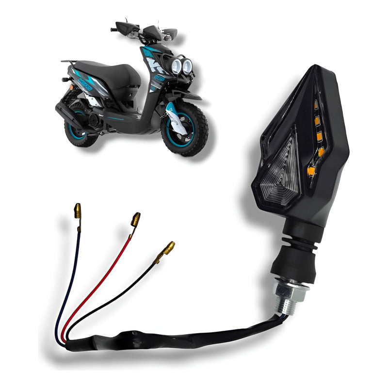 Par Direccional Led Luz Azul Para Moto Universal Premium Blanco