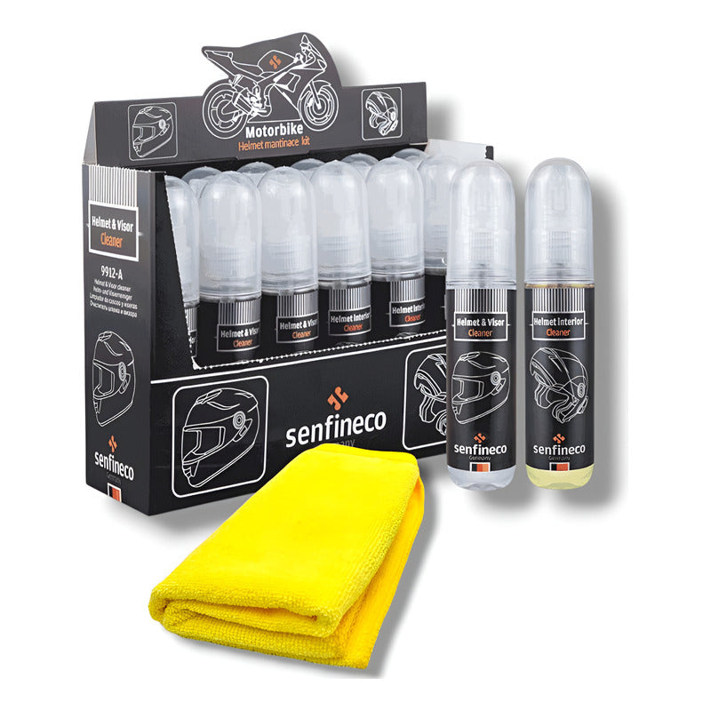Caja 12pz Limpiador Visera De Casco Interno Y Externo 50ml