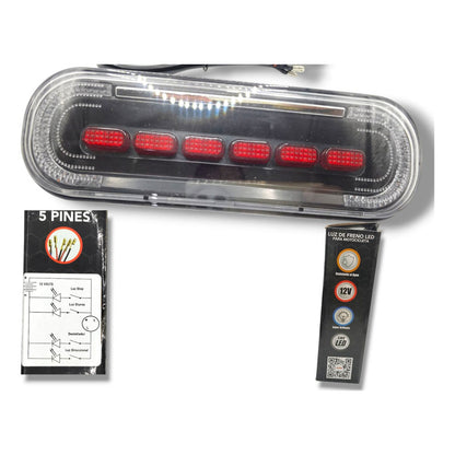 Luz De Freno Stop Led Color Rojo C/soporte 12v Ambos Lados Rojo