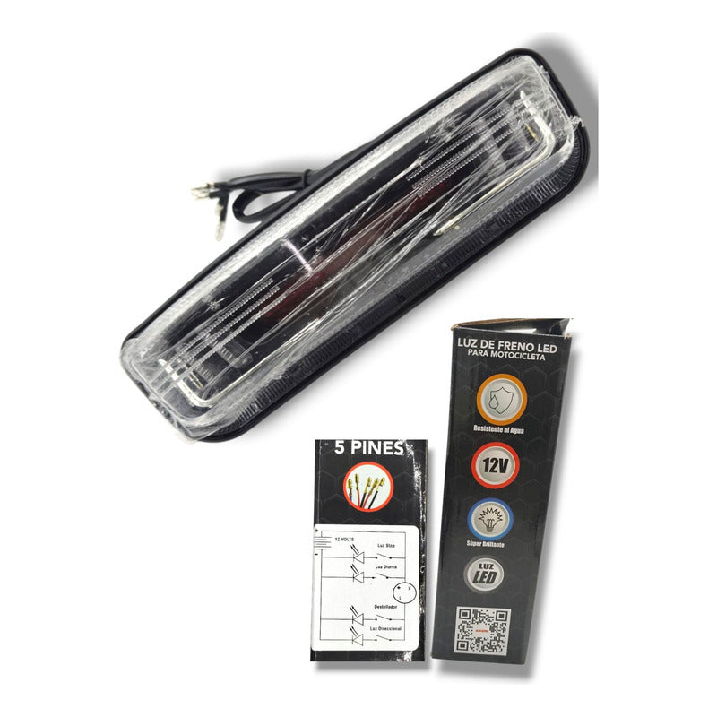 Luz De Freno Stop Led Color Rojo C/soporte 12v Ambos Lados Blanco
