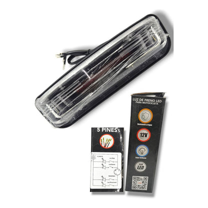 Luz De Freno Stop Led Color Rojo C/soporte 12v Ambos Lados Blanco