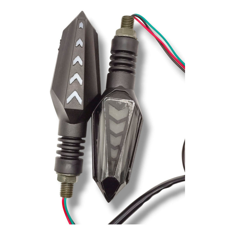 Par Direccionales Led Universales Para Motocicleta Azul
