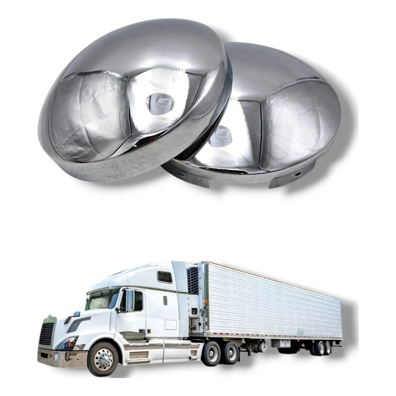 Par Tapas De Masa Delantera Reforzada Universal Para Camion Plateado