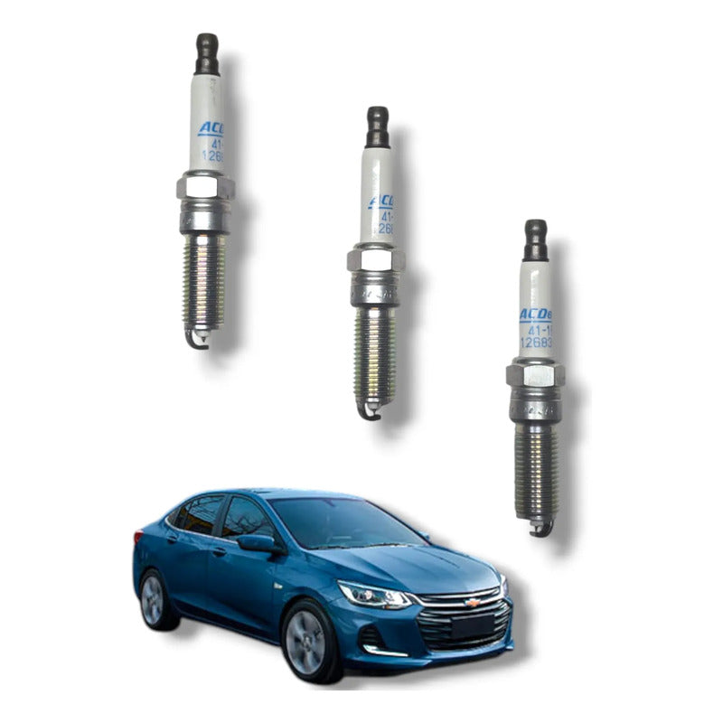 Kit 3 Bujias De Iridio Chevrolet Onix Tracker 1.0 1.2 Turbo