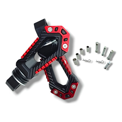 Par De Posapies Para Moto Univesal Rojo Con Negro Premium
