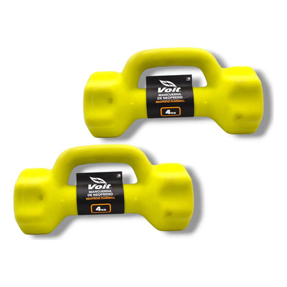 Par De Mancuernas Pesa Hexagonal Marca Voit 4kg Amarillo