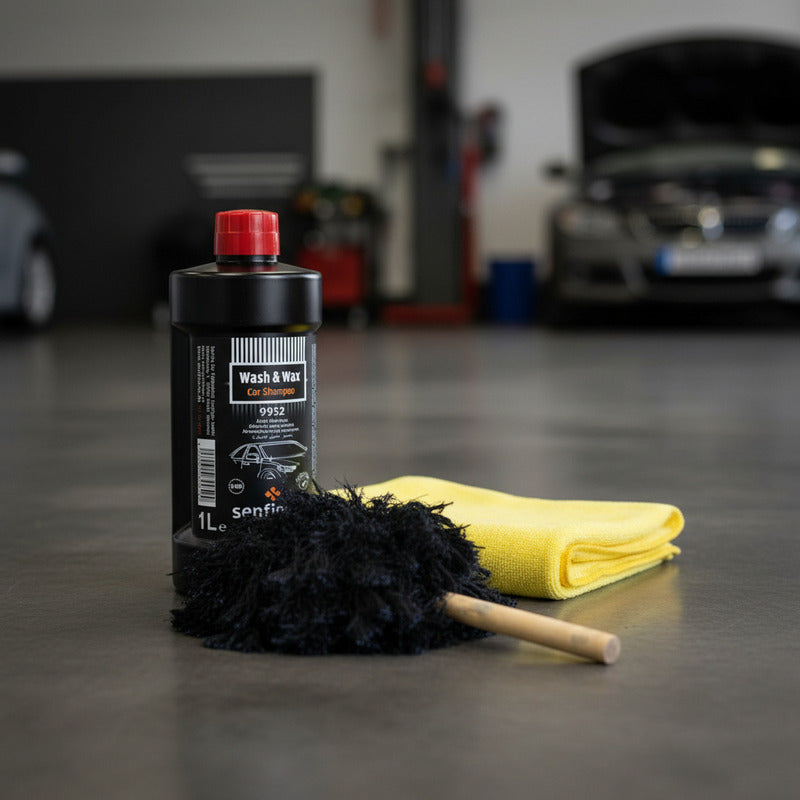 Kit Shampoo Automotriz Con Cera Nanotecnologica + Mechudo