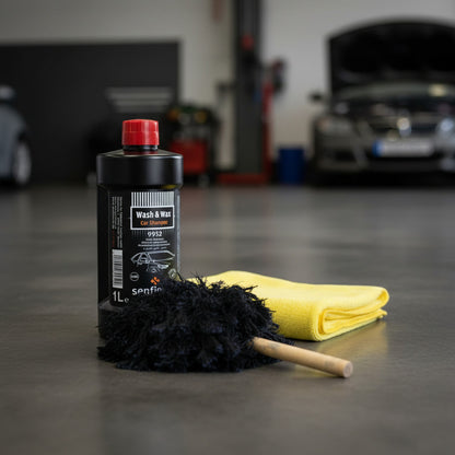 Kit Shampoo Automotriz Con Cera Nanotecnologica + Mechudo