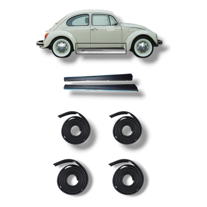 Kit 2 Estribos Vw Vocho Todos Sedan Filo Cromado C/vivos