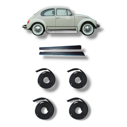 Kit 2 Estribos Vw Vocho Todos Sedan Filo Cromado C/vivos
