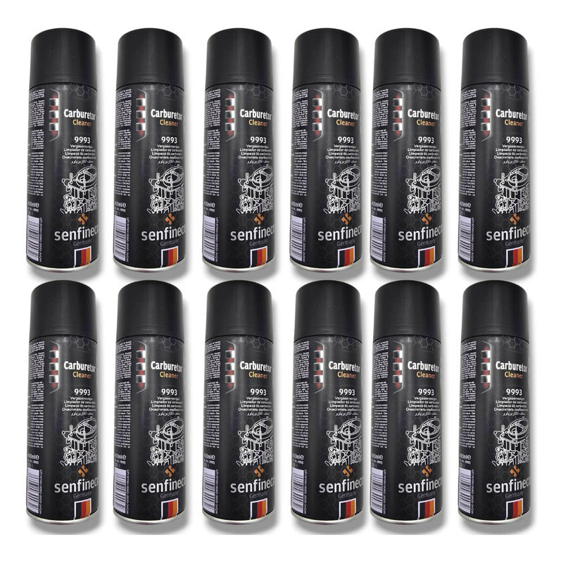Caja 12pz Carbuclean Carbuklin 400ml Calidad Equipo Original Negro