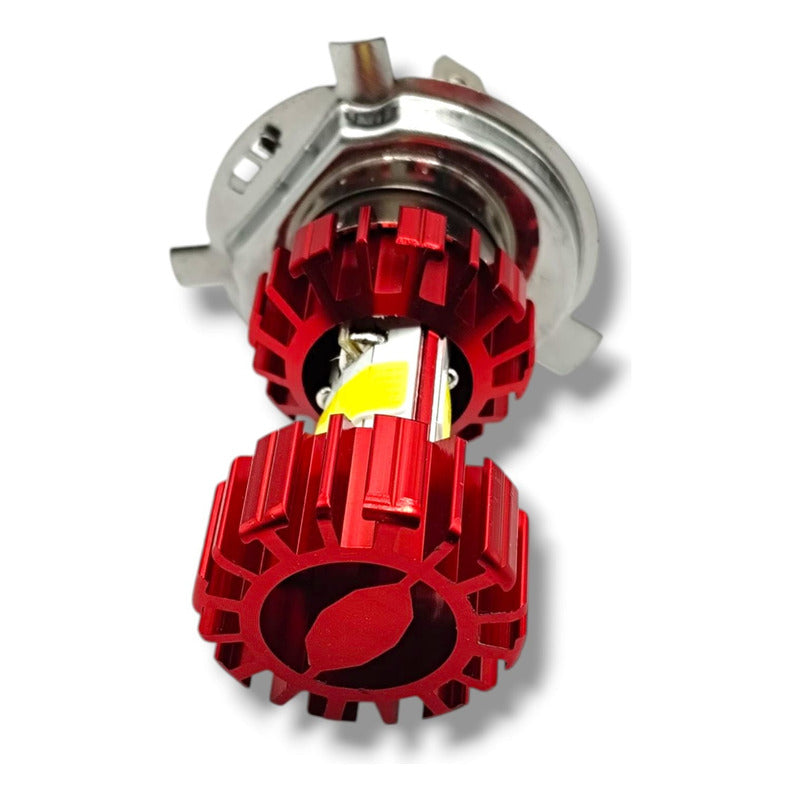 Foco Para Moto Led H4 Luz Alta/baja 6500k 12-80v 32 Watts H4 Rojo Blanco Frío