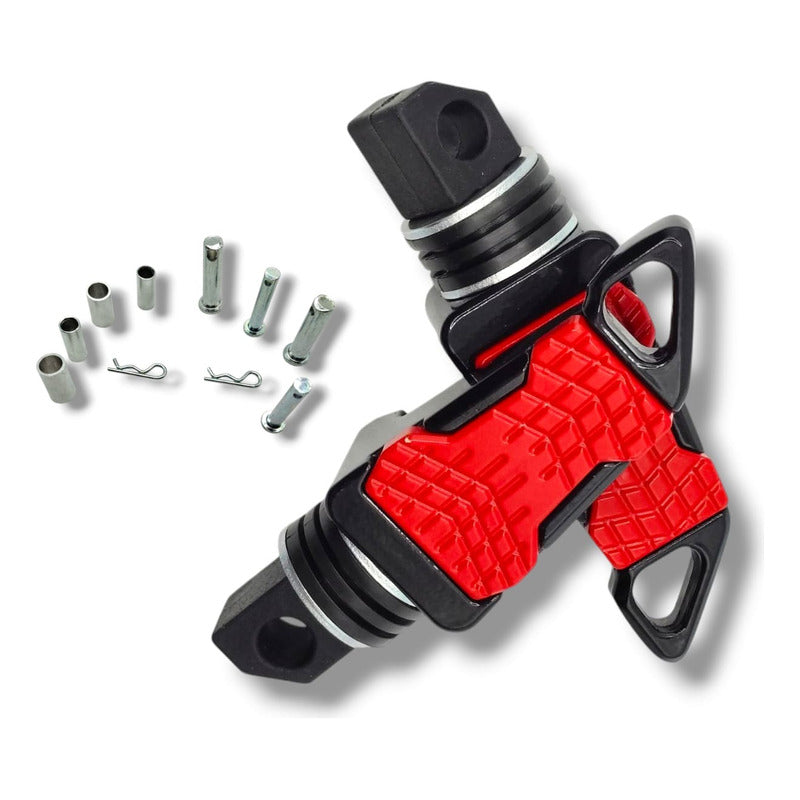 Par Posapies Para Moto Univesal Rojo   Premium