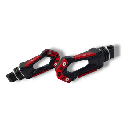 Par De Posapies Para Moto Univesal Rojo Con Negro Premium