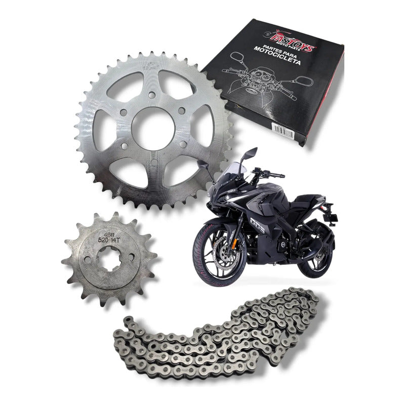 Kit De Arrastre Bajaj Pulsar Rs 200, 520hx110l. Negro