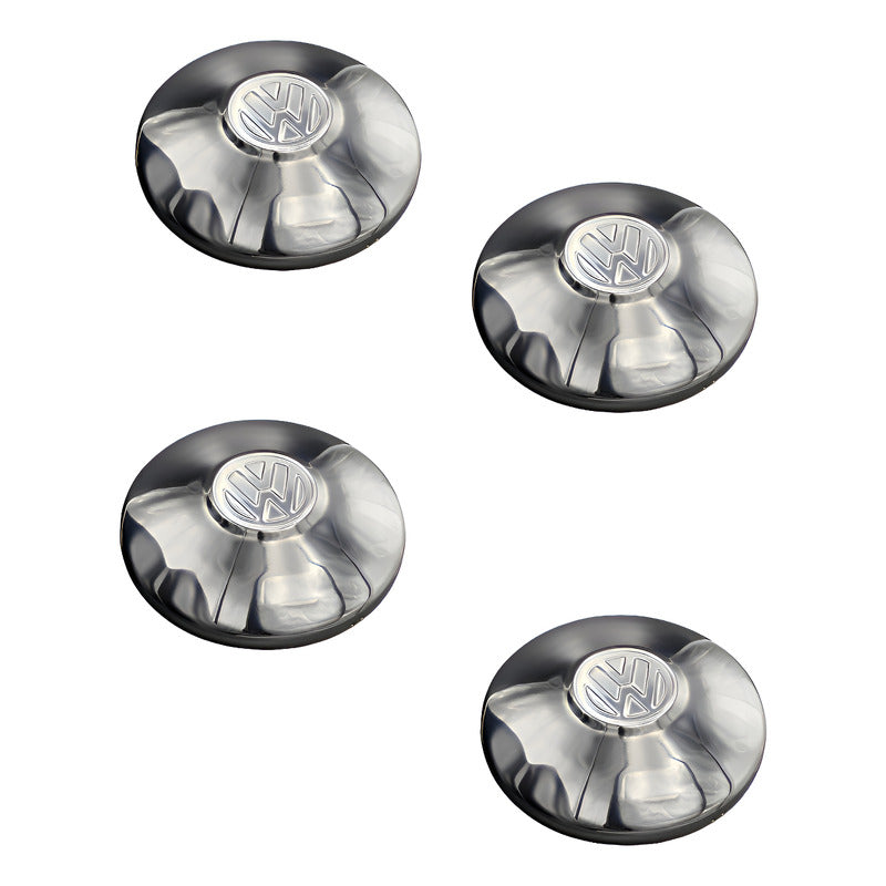 Juego De 4 Polveras (tapón) Vw Clasico Para Vocho 1600 Plateado