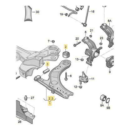 Horquilla Inferior Izquierda Volkswagen Vento Polo Original