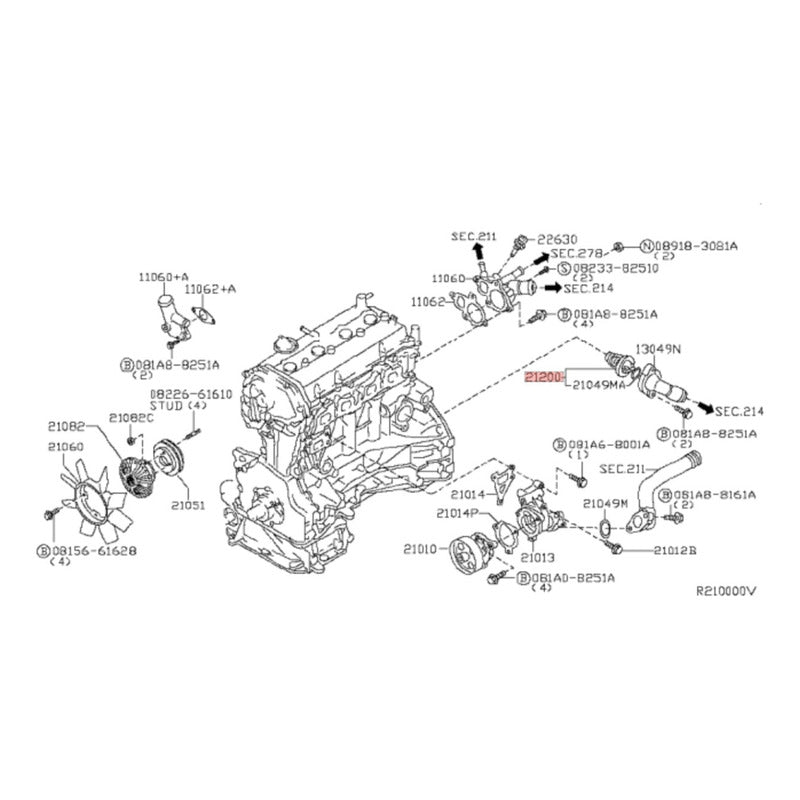 Termostato Nissan Urvan , Nv350 08/24 2.5 Lts. Original