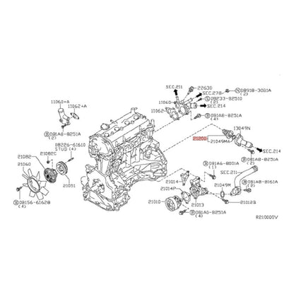 Termostato Nissan Urvan , Nv350 08/24 2.5 Lts. Original