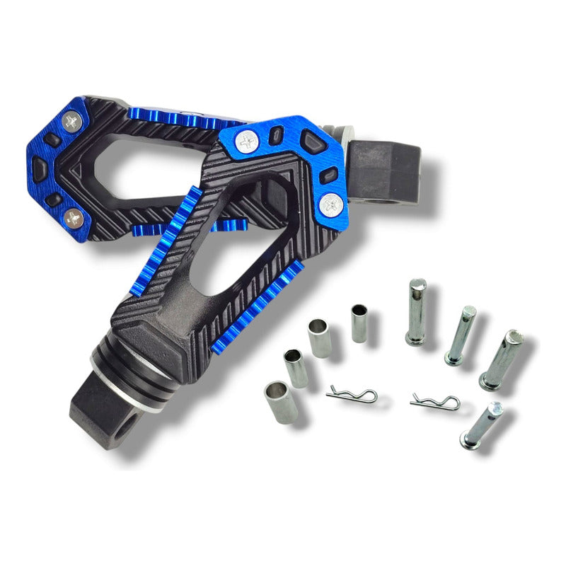 Par De Posapies Para Moto Univesal Azul Rey Premium