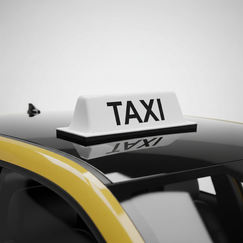 Copete Letrero De Taxi Blanco Con Iman Universal Blanco