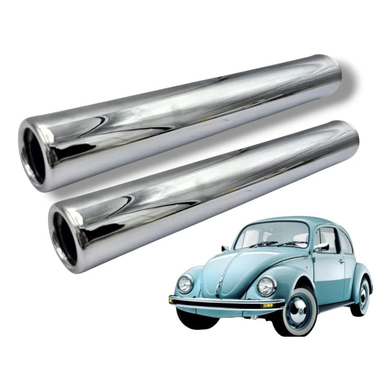 Par De Tubos De Escape Vw Sedan Vocho Original Brazil Plateado