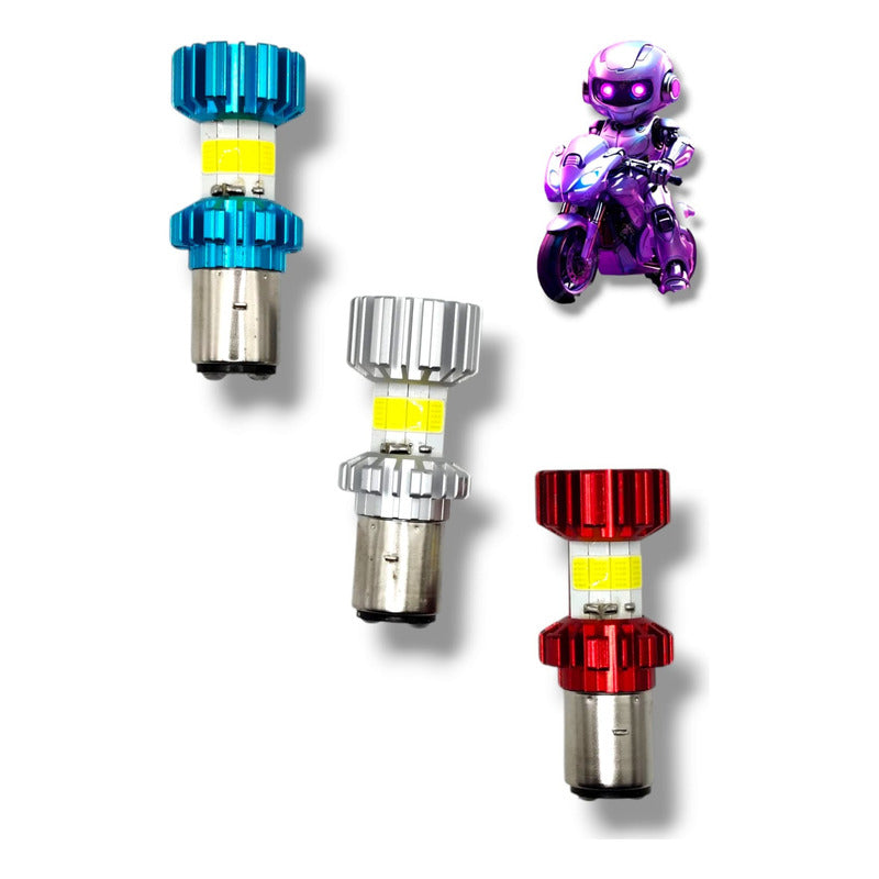 Foco C06/ba20d Led Cob 8 Caras Para Motos 12-80v 32w 6500kv