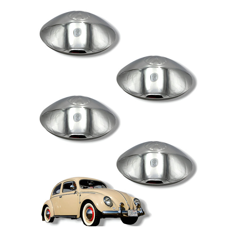 Centro De Rin Tapones Polveras Cromada Vw Sedan 1600. Plateado