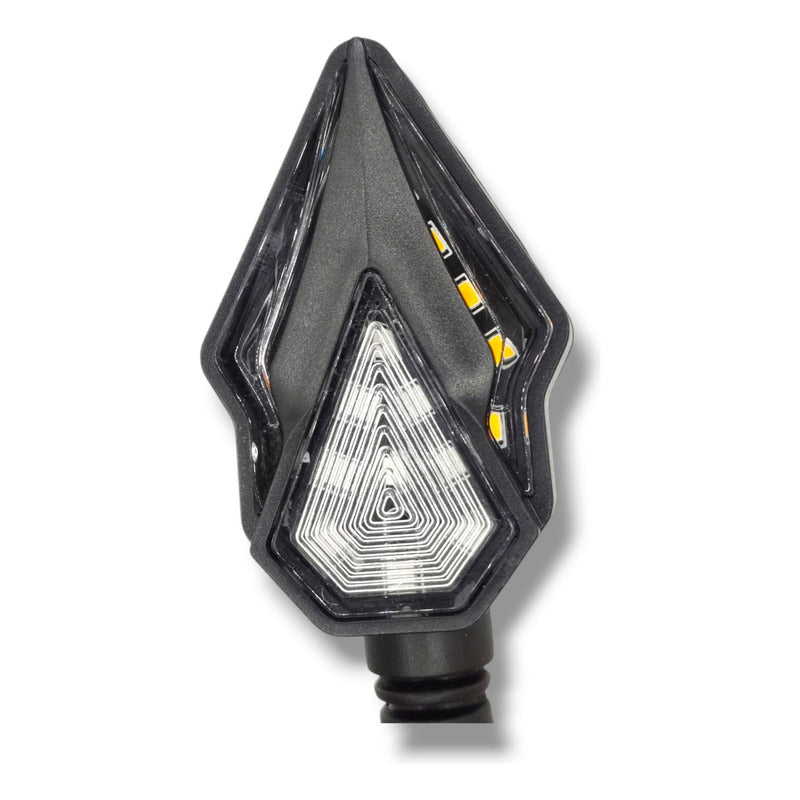 Par Direccional Led Luz Azul Para Moto Universal Premium Blanco