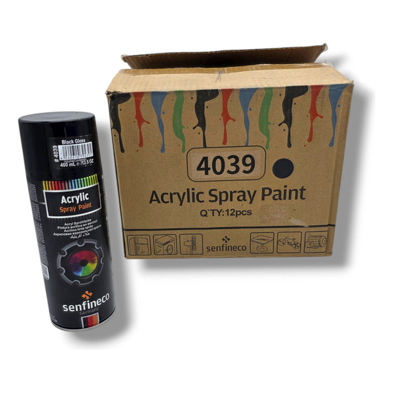 Pack 12 Pzs Pintura Negra Spray Negro Brillante Elite Negro Brillante