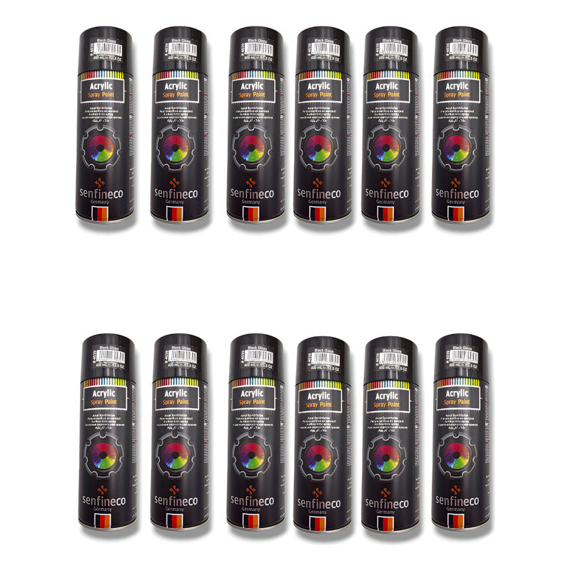 Pack 12 Pzs Pintura Negra Spray Negro Brillante Elite Negro Brillante
