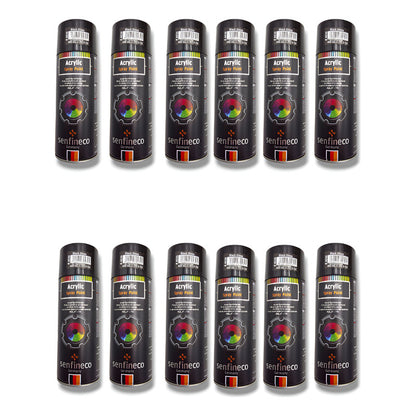 Pack 12 Pzs Pintura Negra Spray Negro Brillante Elite Negro Brillante